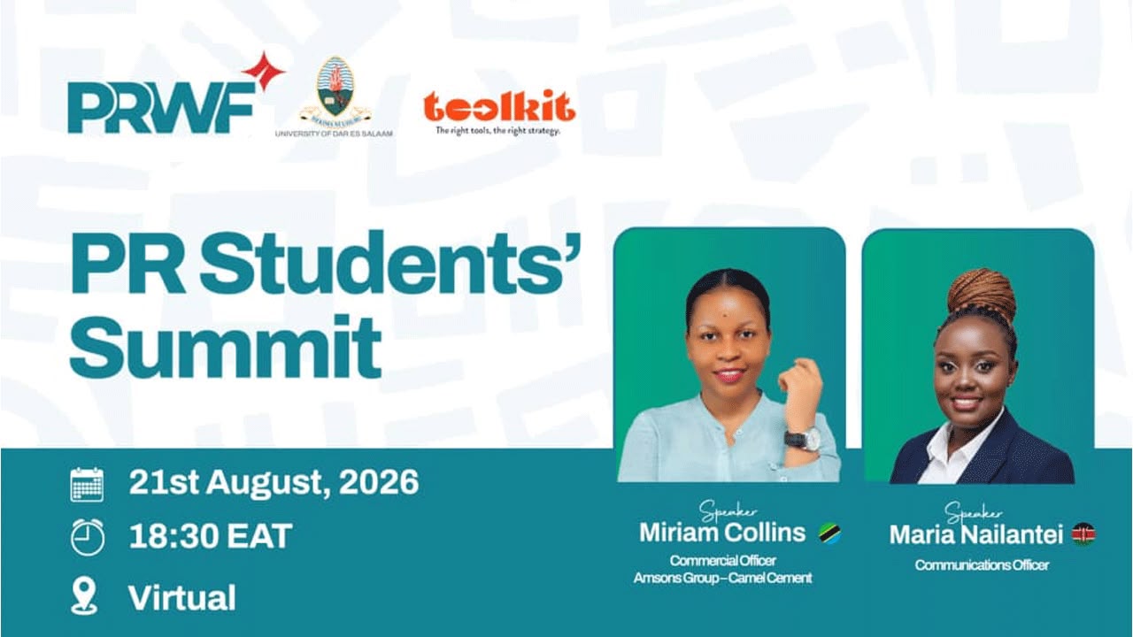 PRWF in Partnership with TOOLKIT Hosts Virtual PR Students’ Summit at the University of Dar es Salaam, Tanzania
